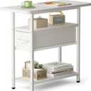 AOODA Narrow Nightstand with Drawers, 3 Tier Skinny Bedside Table for Bedroom, Slim Living Room End Tables with Storage for Small Spaces, Sofa Couch (White)