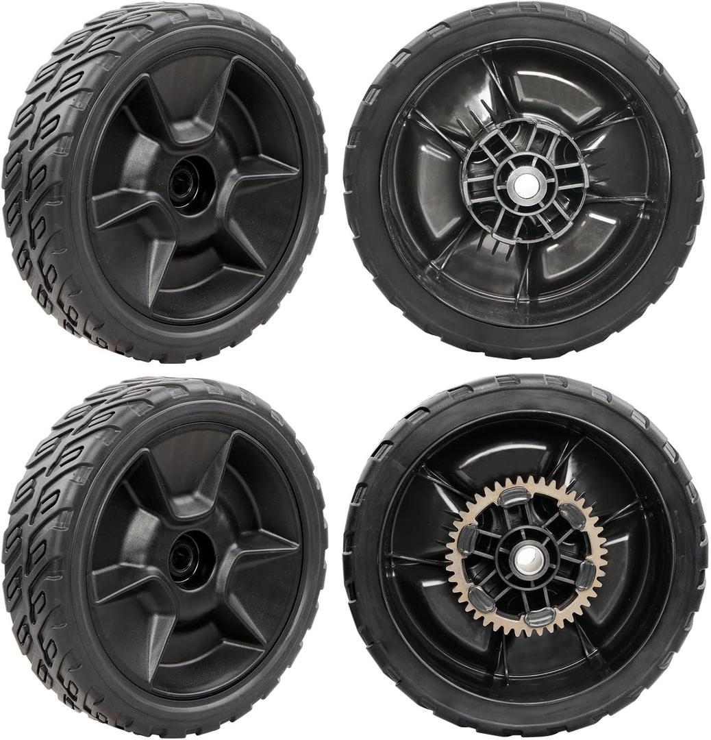 Lawn Mower Wheels Kit 8" Compatible with Honda HRN216 Walk Behind LawnMower, Front Wheels 44710-VR8-N00ZA and Rear Wheels 42710-VR8-N00ZA