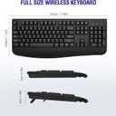 QUASIO Wireless Keyboard, 2.4G Full-Sized Ergonomic Wireless Computer Keyboard with Wrist Rest for Windows, Mac OS Laptop/PC/Desktop/Notebook(Black)