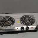 OVENTE Electric Countertop Double Burner, 1700W Cooktop with 6" and 5.75" Stainless Steel Coil Hot Plates, 5 Level Temperature Control, Indicator Lights and Easy to Clean Cooking Stove, Silver BGC102S