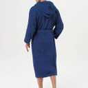 SIORO Mens Hooded Terry Cloth Robe, Big and Tall Bathrobe, Full Length Cotton & Absorbent Robe for Spa, Shower & Sleepwear (Blue, L)