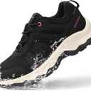 ANJOUFEMME Women's Waterproof Hiking Shoes Non Slip Sneakers Lightweight Tennis Shoes for Work Walking Running Trekking Trail Shoes (8, Black)