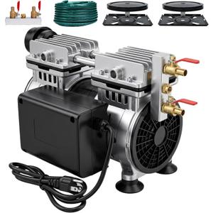 DC HOUSE Pond Aerator 5.76CFM Aeration System for Up to 3 Acre Pond & Lake, 3/4 HP 550W Air Compressor with 100' Weighted Tubing & 2 Premium Air Diffusers