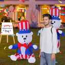 3ft Inflatable Bear Backpack, a Holiday Celebration Decoration That Can be Carried On The Body, Suitable for Independence Day and Memorial Day