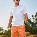 NORTHYARD Mens Casual Cotton Shorts 9 Inch Hybrid Golf Work Board Shorts with Zipper Pockets Quick Dry (Orange, M)