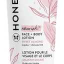 The Honest Company Hydrating Face and Body Lotion Fast Absorbing Naturally Derived Hypoallergenic Sweet Almond Nourish 8.5 fl oz