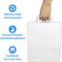 Reli. 100 Pack | 10"x6.75"x12" | Large White Paper Bags w/Handles | Ideal for To Go/Take Out/Restaurant Bags with Handles, Shopping, Retail, Gifts | 25% larger than 10"x5"x13"