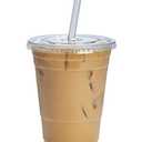 GUSTO Clear Plastic Cups with Flat Lids [16 oz - 50 Count] - Disposable Iced Coffee Cups with Lids - PET Plastic Cold Cups for Smoothies, Juices & To-Go Drinks - Formerly Comfy Package
