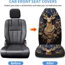 5 Pcs Premium Deer Car Seat Cover, Breathable & Washable Car Seat Covers Full Sets, Fashionable Printed Seat Covers for Cars Interior, Universal Fit for Most Cars, Sedan, Truck, SUV