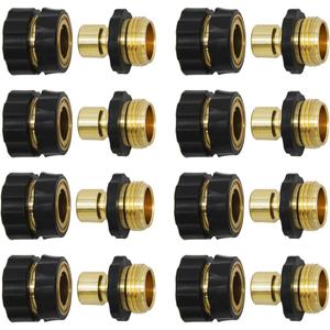 Twinkle Star 3/4 Inch Garden Hose Fitting Quick Connector Male and Female Set (4Sets) with Extra Rubber Washers