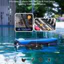 24/7 Solar Powered Pool Skimmer Robot with APP Support, Automatic Electric Floating Surface Cleaner for Above Ground & Inground Pools, Auto Robotic Pool Skimmer Bluetooth ControlBlue
