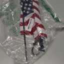Bradford Embroidered American Garden Flag with Stand Holder, 12x18 inch American USA Garden Flag for Outside Yard Heavy Duty