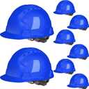 Leumoi 8 Pieces 4 Pt. Suspension Hard Hat Bulk Safety Helmets Adjustable Ratchet Hard Hats with Vents and Cotton Brow Pad ABS Construction Hardhats for Men Work Head Protection Supplies, 52 cm/20.5 inches-63 cm/25"