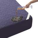 BEDLORE Waterproof Mattress Protector, Full Size Mattress Pad with Deep Pocket 6"-15" Depth, Soft Dirt-Proof Double Bed Mattress Cover for Bedroom, College Dorm, Hotel (Navy Blue)