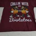 Chillin' With My Potatoes Funny Pun Boys Birthday Matching T-Shirt Burgundy L