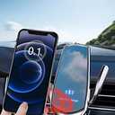 Wireless Car Charger Automotive Electric Induction 15W Wireless Charger Car Vent Mount Bracket Fast Charging Auto-Clamping Car Phone Holder Mount Air Vent Phone Holder Black