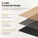 TONOR 6-Pack Wood Slat Panel, Acoustic Panels for Wall, 47.2"x23.6" - 46.41sq.ft. Wooden Soundproof Wall Panels for Interior Decor and Noise Cancelling, for Studio, Home, Bedroom, Office, Oak