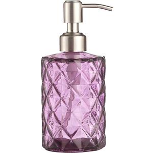 YunNasi Soap Dispenser with Stainless Steel Pump, Refillable Liquid Hand Soap Dish Soap Dispensers for Bathroom Counter, Kitchen Sink (Purple)