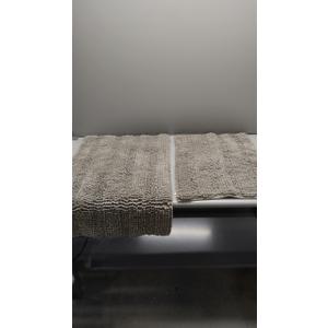 Non Slip Thick Shaggy Chenille Bathroom Rug Mat Set Extra Soft and Absorbent Striped Floor Rugs, 2 Piece, Machine-Washable (20" x 32" Plus 17" x 24", Dove)