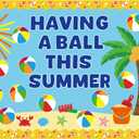 105 Pcs Summer Beach Ball Bulletin Board Summer Theme Bulletin Board Decoration Set Beach Ball Cutouts Summer Beach Paper Cut Outs for School Offices Classroom Decor Summer Theme Party Supplies