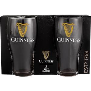 LORD'S ROCKS Guinness Official 20oz Pint Glasses  Set of 2, Branded Tulip Shape Beer Glassware  Classic Irish Pub Style