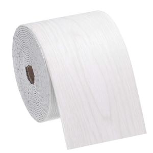 uxcell Peel and Stick Waterproof Wall Border, 4" x 197" White Wood Grain Removable Wallpaper Border Sticker Trim Wall Edging Lines for Wall Corner Table Furniture Mirror Frame