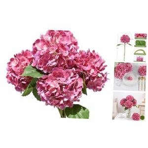 dallisten 5PCS 20'' Rose red Artificial Hydrangea Flowers Latex Faux Hydrangeas Realistic Silk Hydrangea with Stems for Home Decor Weddings Table Floral Arrangements Centerpieces Party Decorations