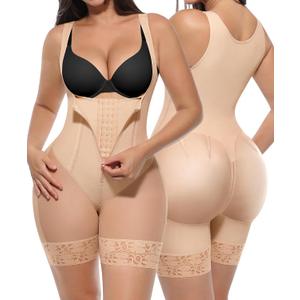 SHAPELLX Fajas Tummy Control Shapewear Open Bust Butt Lift Shaper Bodysuit, XL