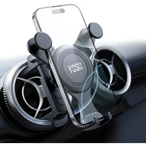 YOSH Car Phone Holder Upgraded for Mercedes Benz A/C Class C300/200/260 A180/200, GLA/GLB/GLC, Spring Clip for Round/Circular Vent Cradle for iPhone Samsung, for Mercedes Benz Accessories