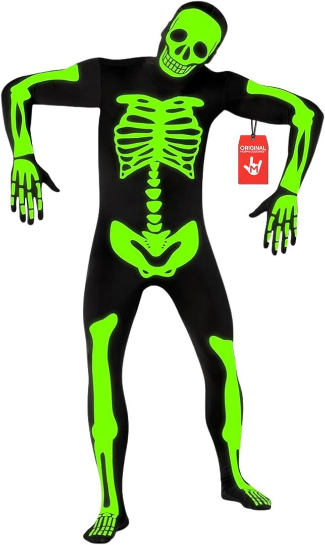 Morphsuits Adult Skeleton Costume Men, Mens Skeleton Costume Glow in Dark, Skeleton Adult Costume, Glow in Dark Skeleton (Medium)