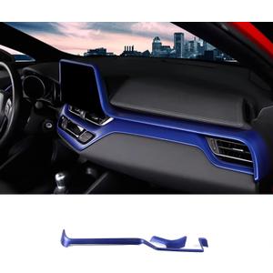 Car Accessories Fit for Toyota C-HR CHR 2018-2023 Upper Central Console Display Dashboard Panel Cover Trim (Blue) ABS 2 PCS Fit 9 inch Screen,Not Fit 7 inch Screen