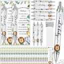 Dinifee 36 Sets Safari Park Baby Shower Favors Pens Includes 36 Paper Roll Ballpoint Pens and Greeting Bookmarks Safari Jungle Baby Shower Prizes Party Favors Return Gifts