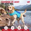 Tuff Pupper Dog Life Jacket | High Buoyancy Dog Swim Vest with Rescue Handle | Adjustable Secure Fit | Reflective Safety Trim | Pet Flotation Jacket for Swimming Boating Kayaking (Blue/Yellow, L)