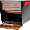 Mail Boss Curbside, Wood Grain 7510 Mail Manager Locking Security Mailbox, Steel, Black