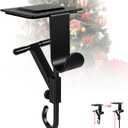 No-Drill Fireplace Stocking and Garland Hanger for Mantel 2-in-1 Adjustable Heavy Duty Christmas Hooks, Tool-Free Clip-On Design Holds Stockings Garland Securely for Indoor Outdoor Decor (1-black)