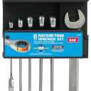 Channellock 38040 Ratcheting Wrench Set SAE On Rack, 5-Piece, Silver