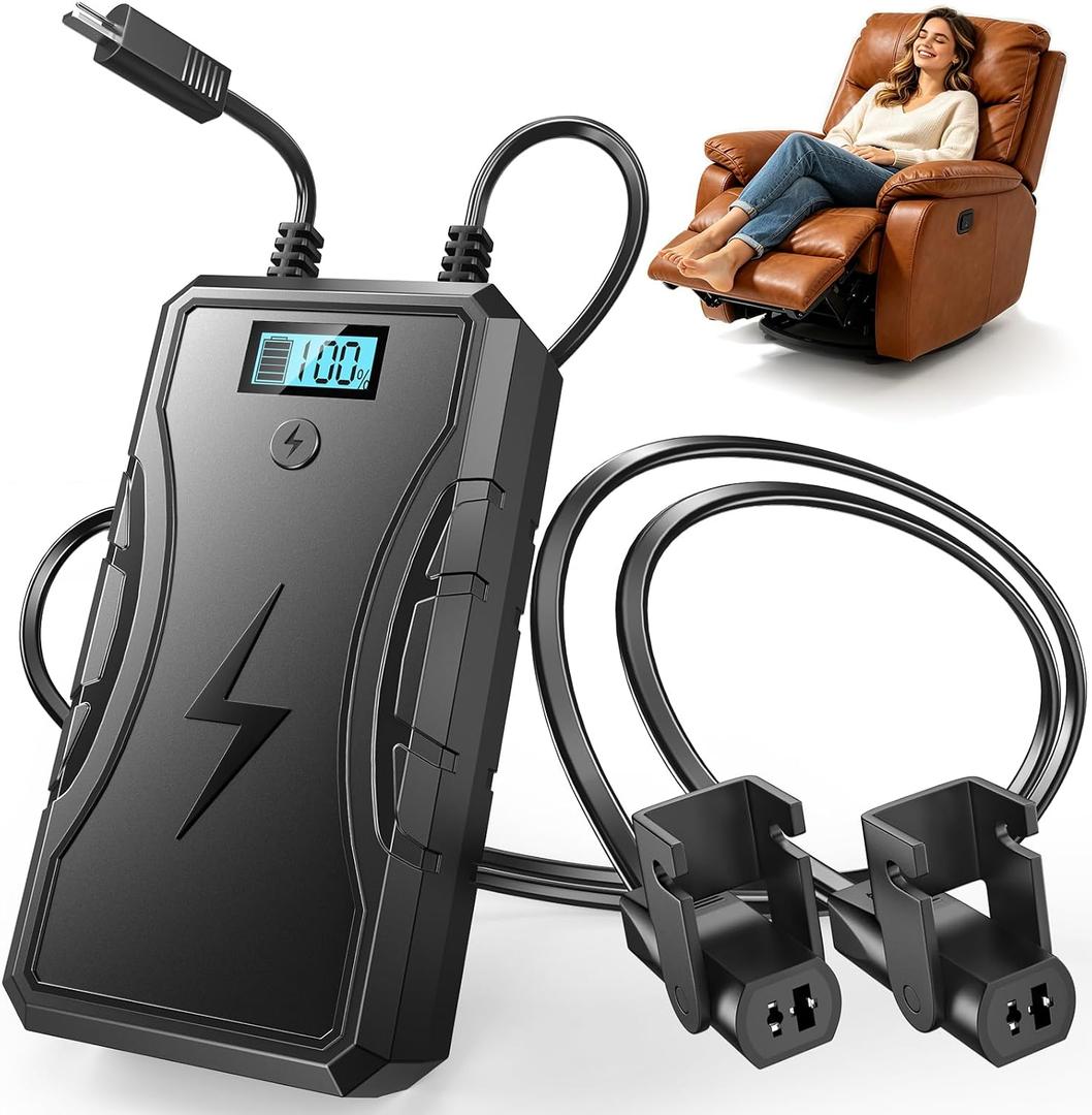 SWANPOW Battery Pack for Reclining Furniture, 2500mAh Universal Recliner Battery Pack Rechargeable with LED Display for 2-Pin Lift Chair, Couch, Motion Furniture, Wheelchair