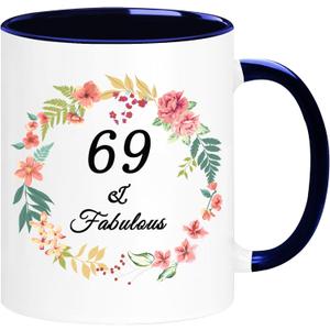 WOSIWULA 69th Birthday Mug, Turning 69 Year Old Gift, 1957 Vintage Coffee Cup, 69th Birthday Gift Idea for Her Women Mom Wife Aunt Sister Grandma Friends, Gift Box Packaging, 11oz
