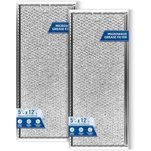 2025 Upgraded W10208631A Microwave Grease Filter Compatible with Whirlpool GE Microwaves 12.9" x 5.75" Filter - Aluminum Mesh Screen Grease Filters by QIMMYGS (2)