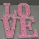 Valentines Day Decorations -4 LED Marquee Light Up Letters "LOVE" for Home Valentines Shelf Mantel Fireplace Tabletop Wedding Party Decorations