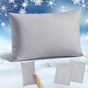 Hahafelt 2 Pack 7"x11" Cooling Small Pillowcase (Only Pillow Case) Mini Pillowcase with Zipper for Travel Sleeping Cars Dogs Cool Tiny Pillow Cover for Neck Wrist Lumbar Knee Cushion(Gray)