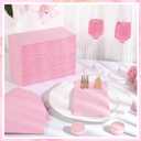 60 Pcs Pink Linen-Feel Paper Napkins with Built-in Flatware Pocket, Mother's Day Pocket Linen Napkin Prefolded Cloth Like Paper Napkins Bulk for Anniversay Wedding Baby Shower Birthday Bridal Party