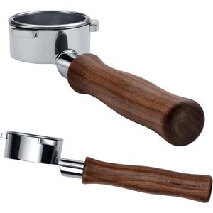 Normcore 54mm Bottomless Portafilter, Naked Portafilter Fits Breville Sage Barista Express Machines, 18g Filter Basket Included, Genuine American Walnut Handle