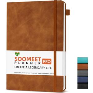 Lined Journal Notebook, 200 Pages, Leather Hardcover Notebooks, A5 College Ruled Thick Classic with Pen Loop Notebook Journals for Writing, for Women Men Office School, 5.75'' X 8.38'', Brown