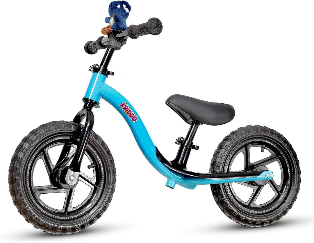 KRIDDO Toddler Balance Bike 2 Year Old, Age 24 Months to 5 Years Old, Early Learning Interactive Push Bicycle with Steady Balancing, Gift Bike for 2-5 Boys Girls, Blue