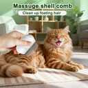 Flea Comb Set for Cats & Dogs  2 Self-Cleaning Flea Combs (Long & Short Teeth), Shell Comb, Detangling Comb & Electrostatic Hair Removal Glove  Effective for Removing Fleas, Tangles & Loose Hair