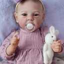 SCOM Realistic Reborn Baby Dolls - 18 Inch Real Life Baby Girl, Silicone Baby with Anatomically Correct, Newborn Doll with Full Body Vinyl, Lifelike Weighted Baby for Kids Age 3+ Gift