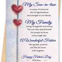 3 x Missonemi Fathers Day Card for Son in Law, Happy Father's Day Son in Law Card, Fathers Day Gift for Men, Heartfelt Greeting Card for a Wonderful Father and Family Man