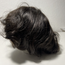Men Toupee Human Hair Soft Thin Skin Evropean 9” Black #1B 