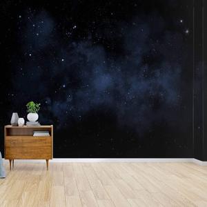 Wall Mural night sky with bright stars and blue nebula deep darks and pictures Peel and Stick Wallpaper Self Adhesive Wallpaper Large Wall Sticker Removable Vinyl Film Roll Shelf Paper Home Decor (100"x144"(254x365cm))